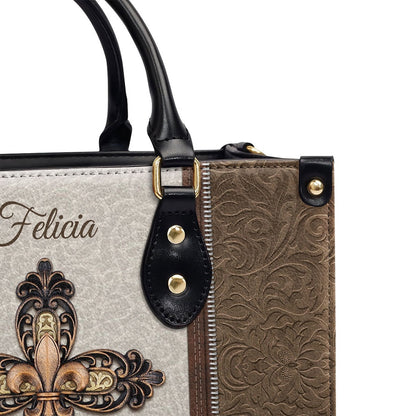 Personalized Christian Leather Bag, Special Personalized Cross Leather Handb, Faith Handbag