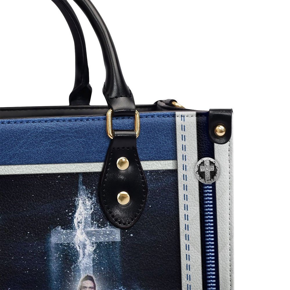 Personalized Christian Leather Bag, Special Personalized Jesus Leather Handbag - I Will Be With You, Faith Handbag