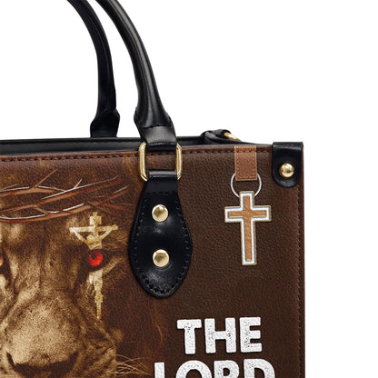 Personalized Christian Leather Bag, Special Personalized Lion Leather Handbag - The Lord Is On My Side, Faith Handbag