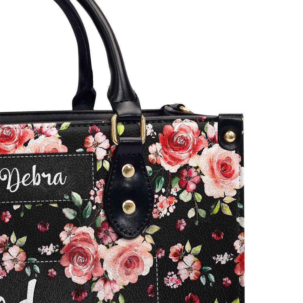 Personalized Christian Leather Bag, Spiritual Gift For Christian Ladies Psalm 465 God Is Within Her, She Will Not Fall Leather Handbag, Faith Handbag