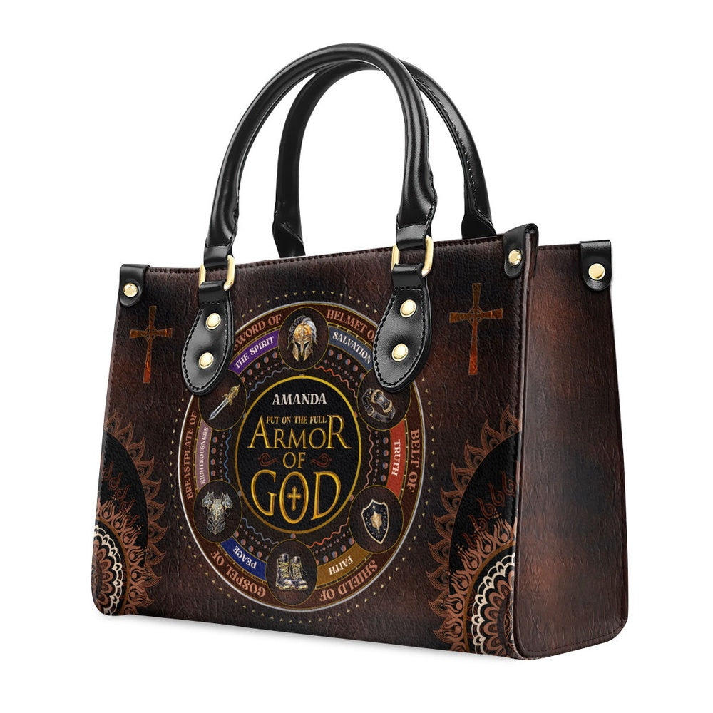 Personalized Christian Leather Bag, Sword Of The Spirit Leather Handbag, Faith Handbag