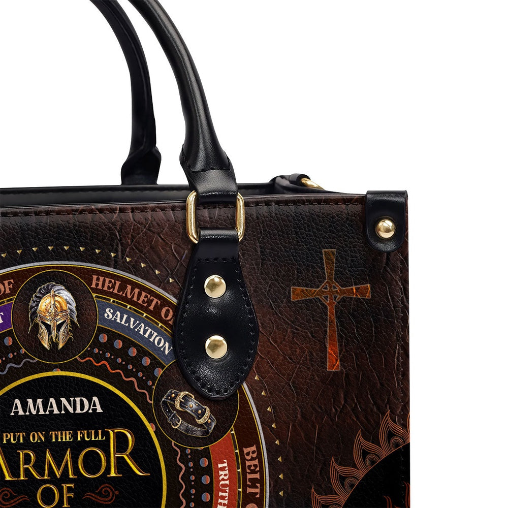 Personalized Christian Leather Bag, Sword Of The Spirit Leather Handbag, Faith Handbag