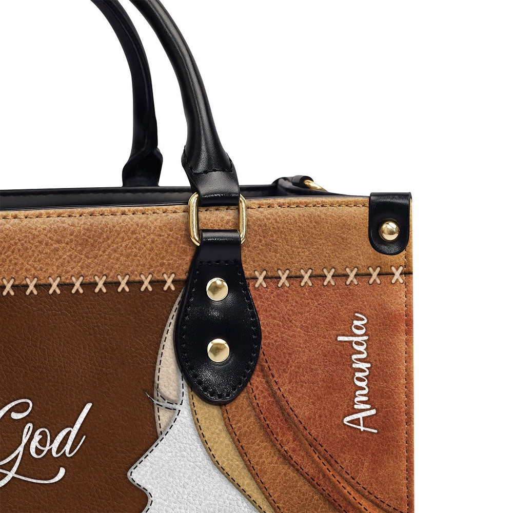 Personalized Christian Leather Bag, Tell Your Storm How Big Your God Is - Beautiful Personalized Leather Handbag, Faith Handbag