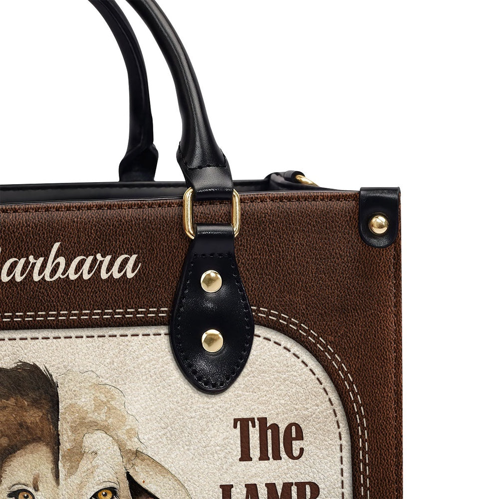 Personalized Christian Leather Bag, The Lion Of Judah The Lamb Of God Leather Handbag, Faith Handbag