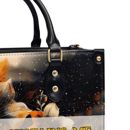 Personalized Christian Leather Bag, The Lord Sustains Me Leather Handbag, Faith Handbag