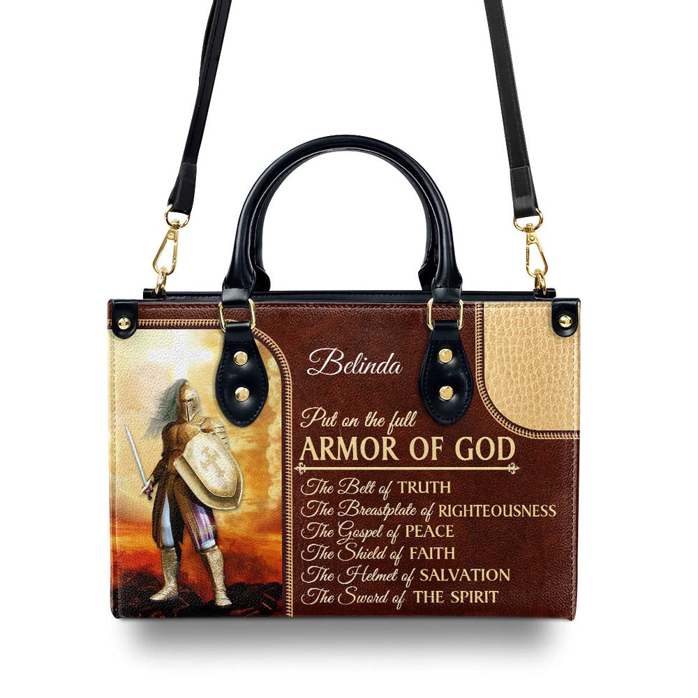 Personalized Christian Leather Bag, The Sword Of The Spirit - Unique Personalized Christian Leather Handbag, Faith Handbag