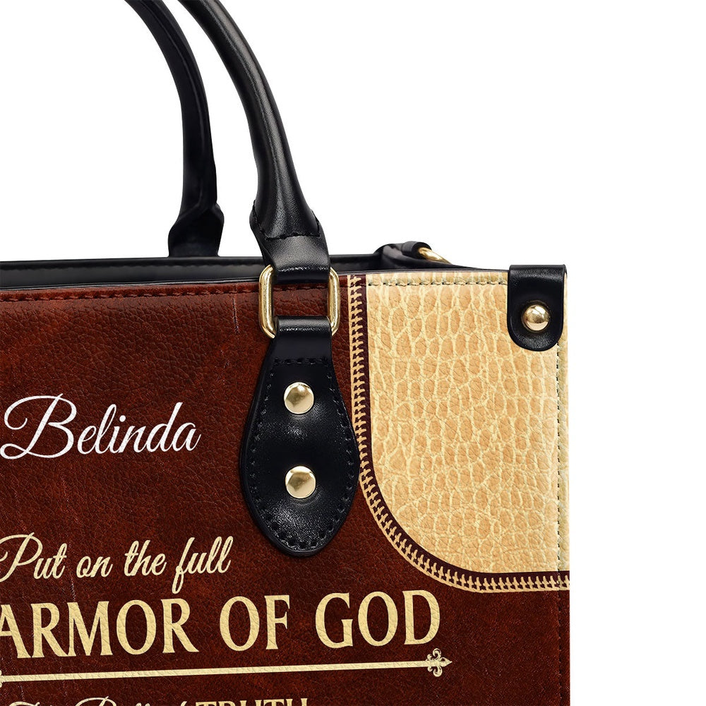 Personalized Christian Leather Bag, The Sword Of The Spirit - Unique Personalized Christian Leather Handbag, Faith Handbag
