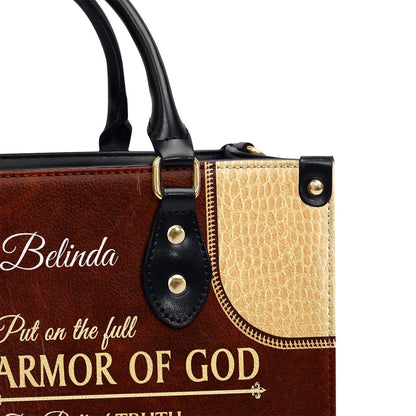 Personalized Christian Leather Bag, The Sword Of The Spirit - Unique Personalized Christian Leather Handbag, Faith Handbag