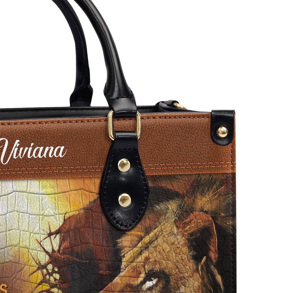 Personalized Christian Leather Bag, There Is Power In The Name Of Jesus Leather Handbag, Faith Handbag