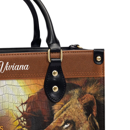 Personalized Christian Leather Bag, There Is Power In The Name Of Jesus Leather Handbag, Faith Handbag