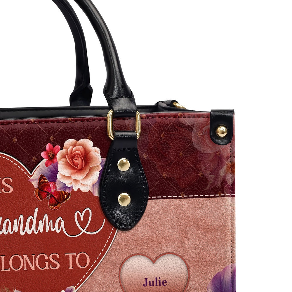 Personalized Christian Leather Bag, This MomGrandmaNana Belongs To Personalized Leather Handbag, Faith Handbag