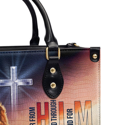 Personalized Christian Leather Bag, To Him Be The Glory Forever - Personalized Leather Handbag, Faith Handbag