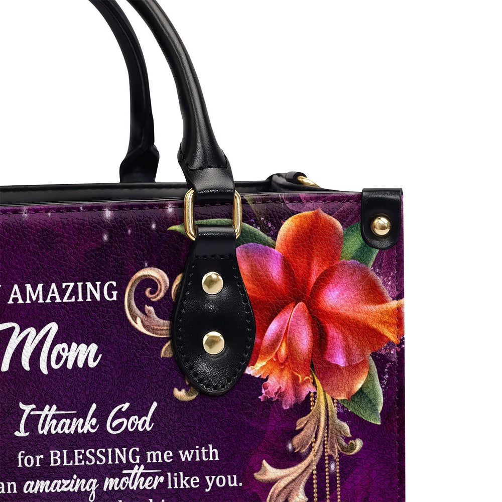 Personalized Christian Leather Bag, To My Amazing Mom Leather Handbags, Faith Handbag