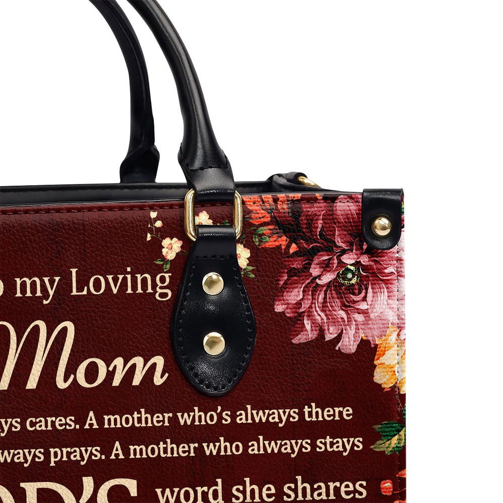 Personalized Christian Leather Bag, To My Loving Mom Leather Handbag, Faith Handbag