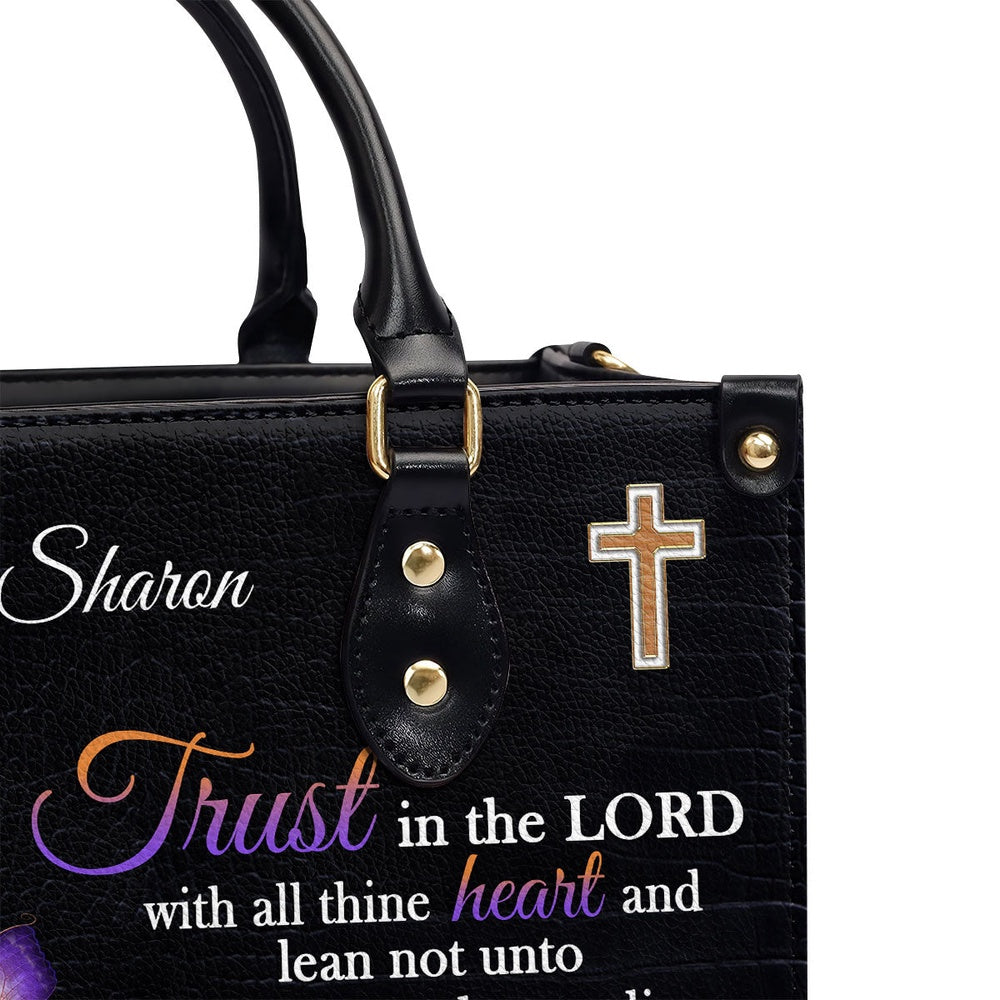 Personalized Christian Leather Bag, Trust In The Lord Leather Handbags, Faith Handbag