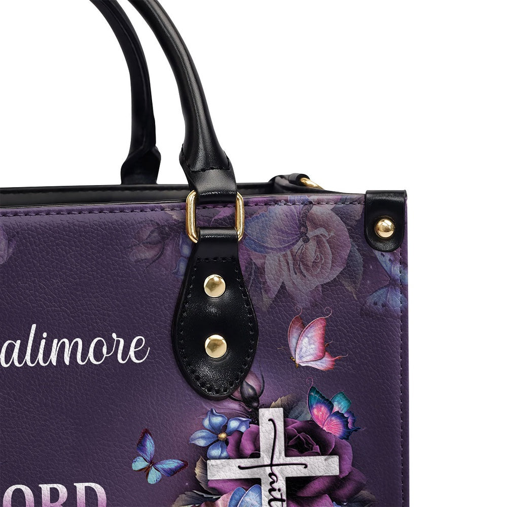Personalized Christian Leather Bag, Trust In The Lord With All Your Heart Leather Handbags, Faith Handbag