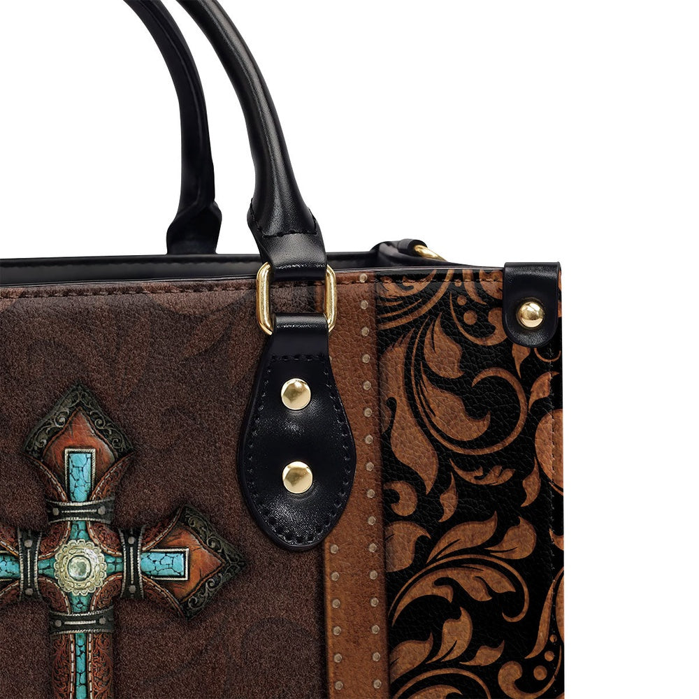 Personalized Christian Leather Bag, Unique Personalized Cross Leather Handbag, Faith Handbag