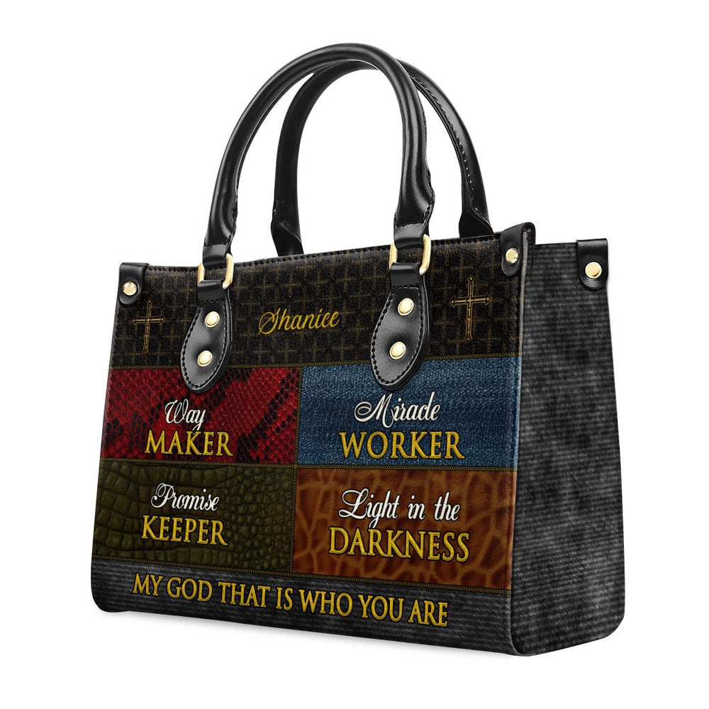 Personalized Christian Leather Bag, Way Maker - Personalized Leather Handbag, Faith Handbag
