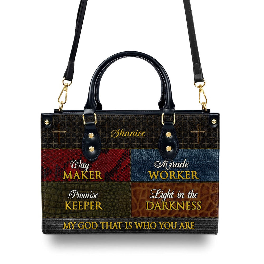 Personalized Christian Leather Bag, Way Maker - Personalized Leather Handbag, Faith Handbag