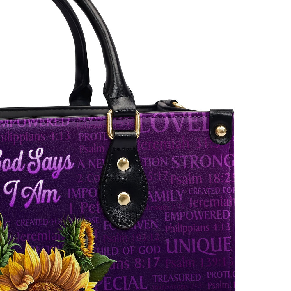 Personalized Christian Leather Bag, What God Says About You Leather Handbag, Religious Gift For Christian Ladies, Faith Handbag