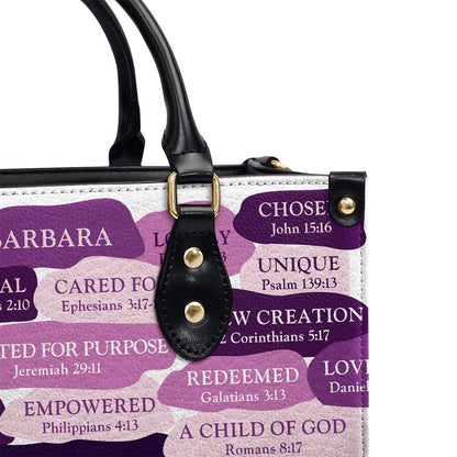 Personalized Christian Leather Bag, What God Says About You Leather Handbag, Spiritual Gift For Worship Members, Faith Handbag