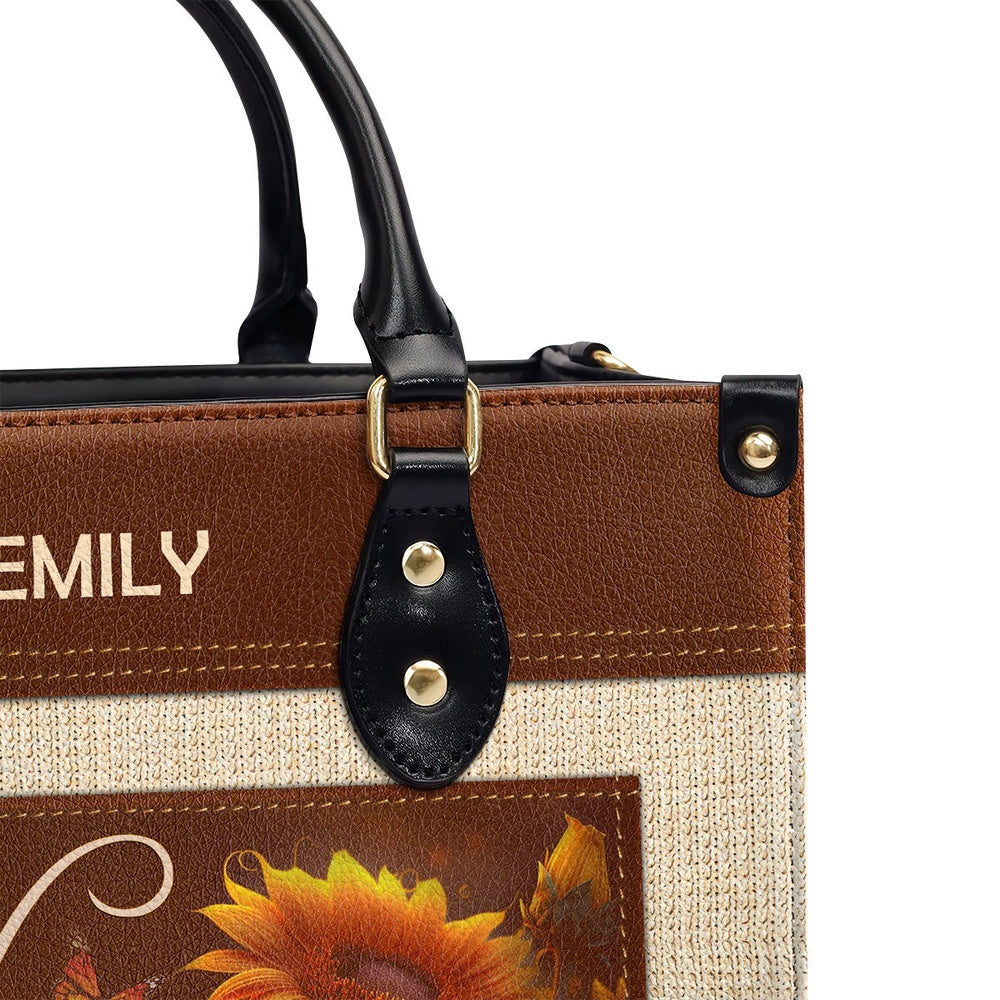 Personalized Christian Leather Bag, With God All Things Are Possible Leather Handbag, Faith Handbag