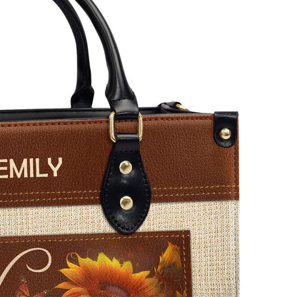 Personalized Christian Leather Bag, With God All Things Are Possible Leather Handbag, Faith Handbag