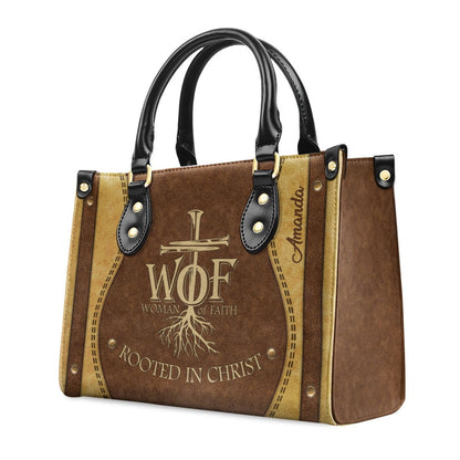 Personalized Christian Leather Bag, Woman Of Faith - Beautiful Personalized Lion Leather Handbag, Faith Handbag