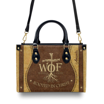 Personalized Christian Leather Bag, Woman Of Faith - Beautiful Personalized Lion Leather Handbag, Faith Handbag