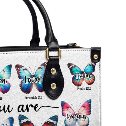 Personalized Christian Leather Bag, You Are Leather Handbag, Faith Handbag