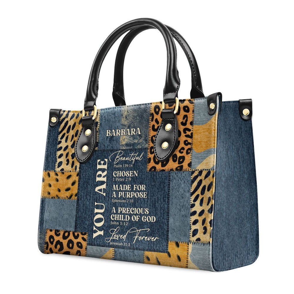 Personalized Christian Leather Bag, You Are Made For A Purpose Leather Handbag, Gift For Christian Friends, Faith Handbag