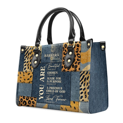 Personalized Christian Leather Bag, You Are Made For A Purpose Leather Handbag, Gift For Christian Friends, Faith Handbag