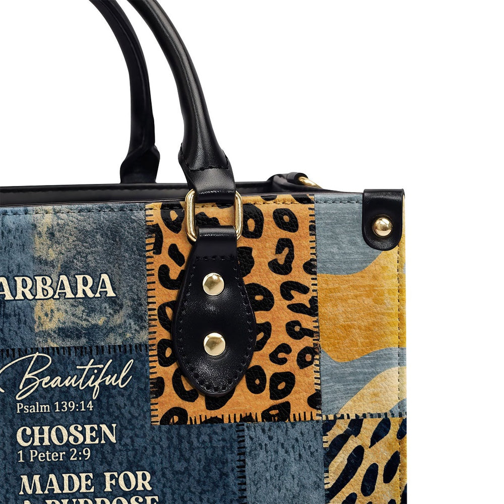 Personalized Christian Leather Bag, You Are Made For A Purpose Leather Handbag, Gift For Christian Friends, Faith Handbag