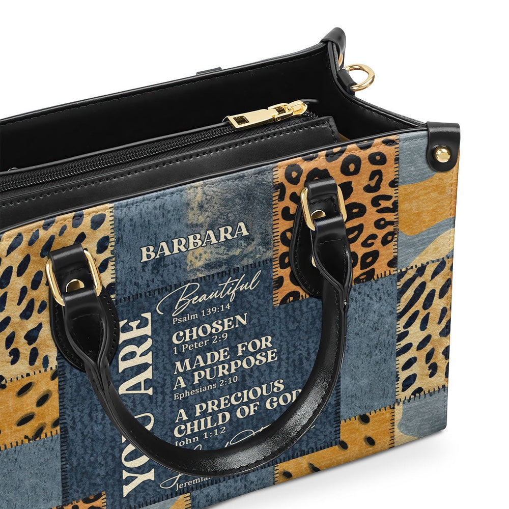 Personalized Christian Leather Bag, You Are Made For A Purpose Leather Handbag, Gift For Christian Friends, Faith Handbag