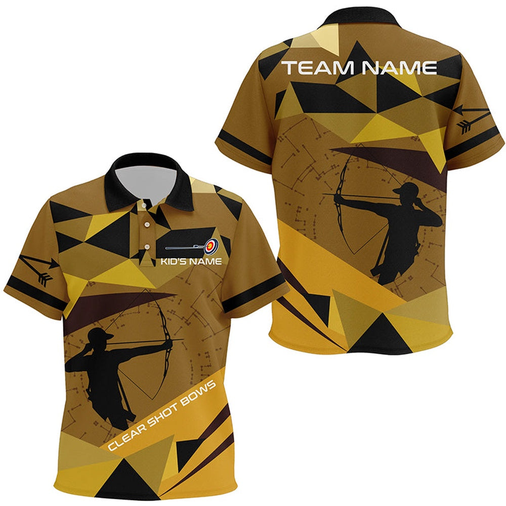 Personalized Clear Shot Bows Silhouette Archer Polo Shirts, Custom Target Archery Shirts, Archery Team Shirts, Custom Archery Shirts