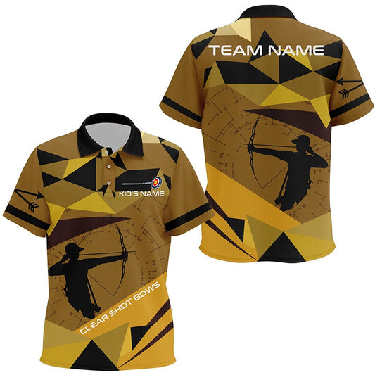 Personalized Clear Shot Bows Silhouette Archer Polo Shirts, Custom Target Archery Shirts, Archery Team Shirts, Custom Archery Shirts