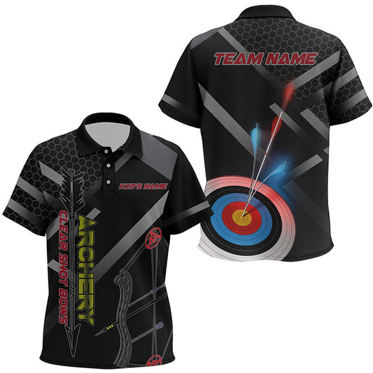 Personalized Clear Shot Bows Target Archery Polo Shirts, Custom Archery Team Shirts, Archery Team Shirts, Custom Archery Shirts