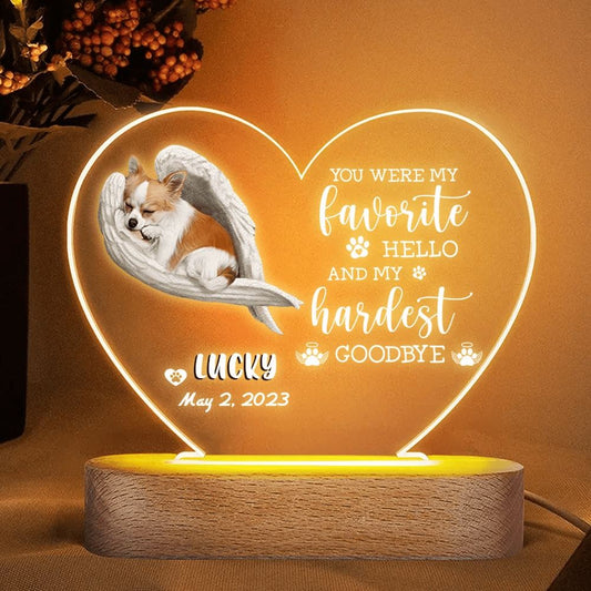 Personalized Corgi In The Angel Wings Night Light, Memorial Dog Gifts, Gift For Dog Lovers, Mother's Day Led Light, Mom Gift