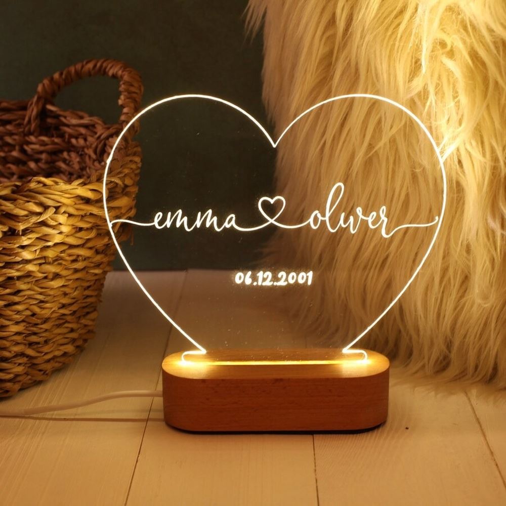 Personalized Couple Night Light For Husband And Wife, Anniversary Gift, Engagement Gift, Mother's Day Led Light, Mom Gift