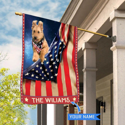 Personalized Dog Flags, Airedale Terrier House Flag, Garden Flags Dogs, Dog House Flags