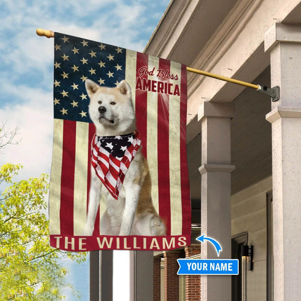 Personalized Dog Flags, Akita God Bless America Flag, Dog Flag For House, Garden Flags Dogs, Dog House Flags