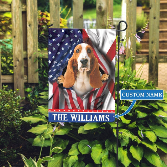 Personalized Dog Flags, Alabama Basset Hound Garden Flag, Garden Flags Dogs, Dog House Flags