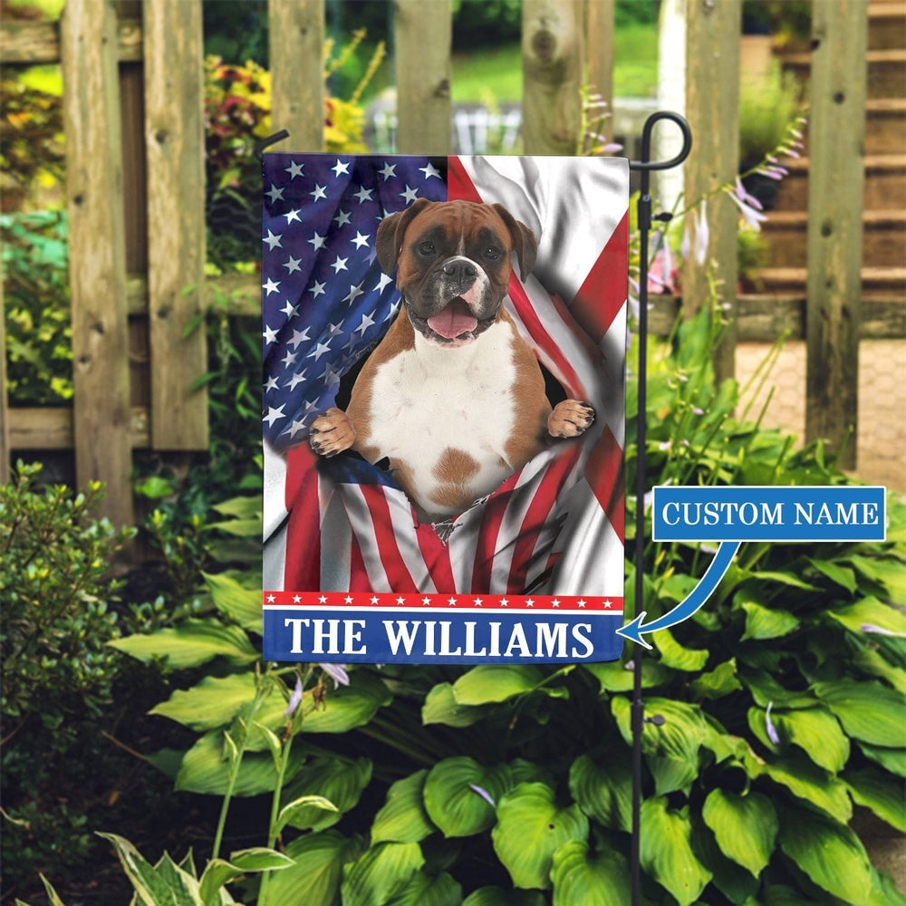 Personalized Dog Flags, Alabama Boxer Dog Garden Flag, Garden Flags Dogs, Dog House Flags