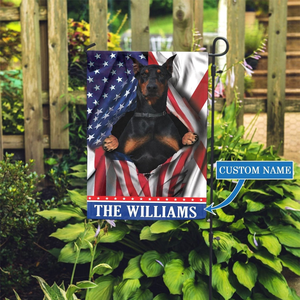 Personalized Dog Flags, Alabama Doberman Garden Flag, Garden Flags Dogs, Dog House Flags