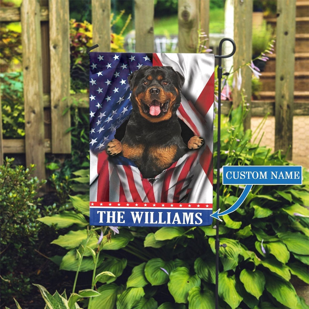 Personalized Dog Flags, Alabama Rottweiler Garden Flag, Garden Flags Dogs, Dog House Flags