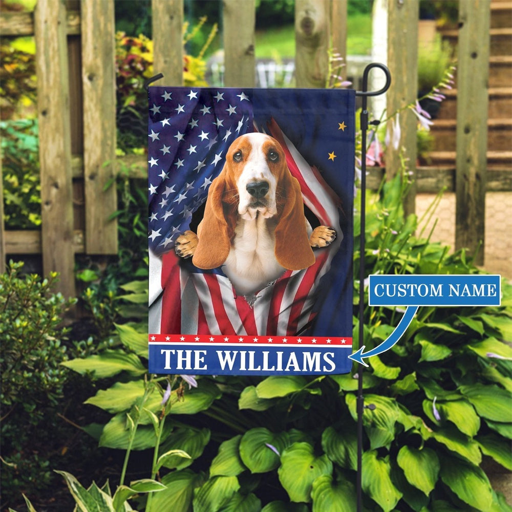 Personalized Dog Flags, Alaska Basset Hound Garden Flag, Garden Flags Dogs, Dog House Flags