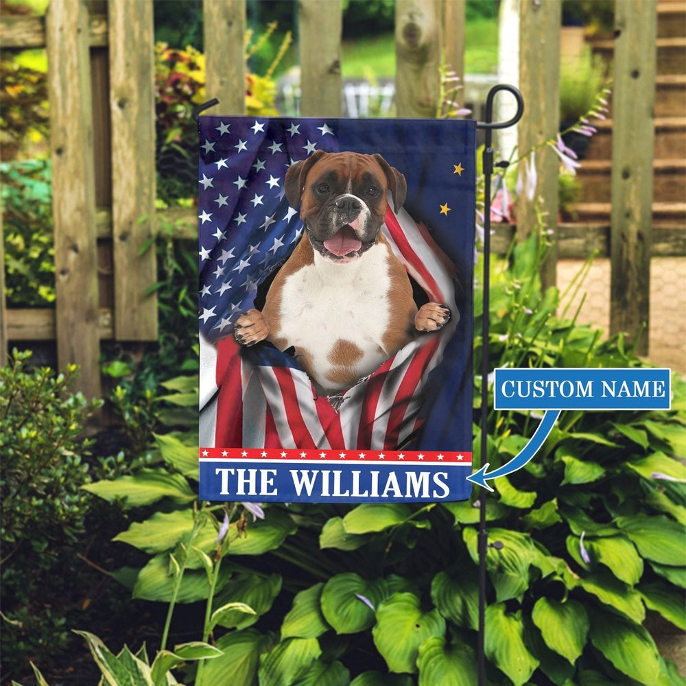 Personalized Dog Flags, Alaska Boxer Dog Garden Flag, Garden Flags Dogs, Dog House Flags