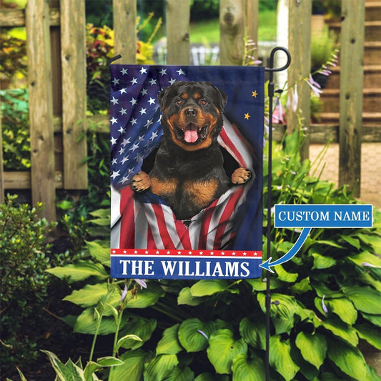 Personalized Dog Flags, Alaska Rottweiler Garden Flag, Garden Flags Dogs, Dog House Flags