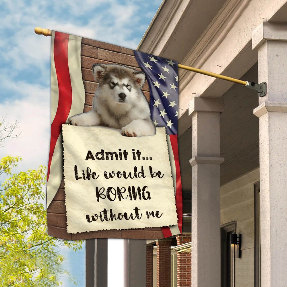 Personalized Dog Flags, Alaskan Malamute Flag, Garden Flags Dogs, Dog House Flags