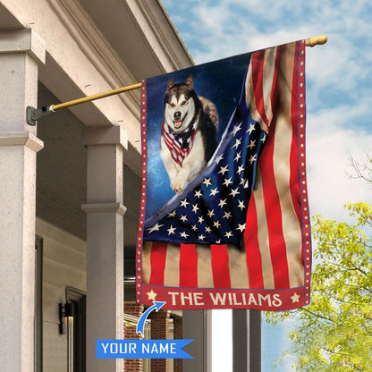 Personalized Dog Flags, Alaskan Malamute House Flag, Garden Flags Dogs, Dog House Flags
